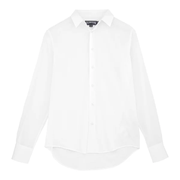 Vilebrequin Solid Cotton Veil Shirt, Caracal - White