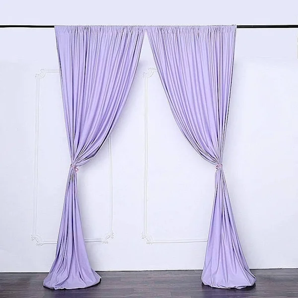 10 ft x 10 ft Lavender Polyester Professional Backdrop Curtains