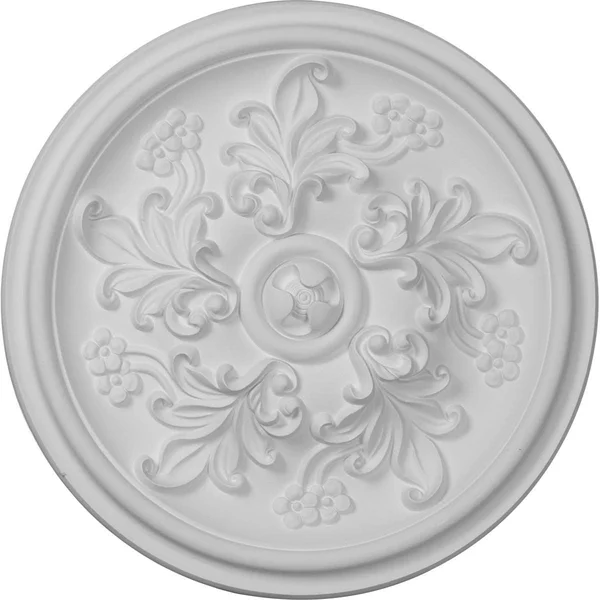 Ekena Millwork CM14KTBPS 14 1/2x22OD x 2 3/4x22P Katheryn Ceiling Medallion (Fits Canopies Up to 2 1/8x22) - Hand-Painted Black P