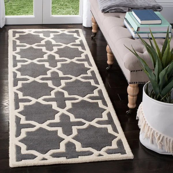 Safavieh Chatham CHT732D Dark Grey - Ivory Rug 2&3x22 x 11& Runner