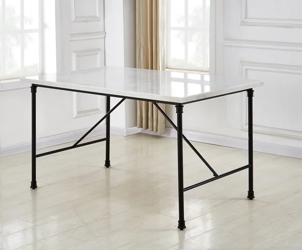 Steve Silver Claire White Marble Top Rectangular Dining Table