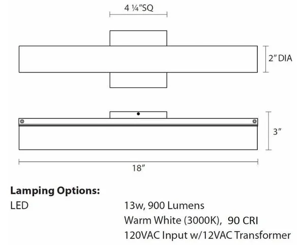 Sonneman 2430.01-DT - Tubo Slim LED 18x22 LED Bath Bar, Polished Chrome