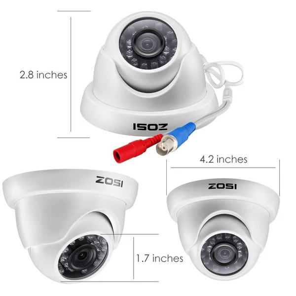 ZOSI 720p HD-TVI 8 Channel Security Camera System - 1080N Surveillance DVR Reorder with Hard Drive 1TB and (8) HD 1280tvl Outdoor