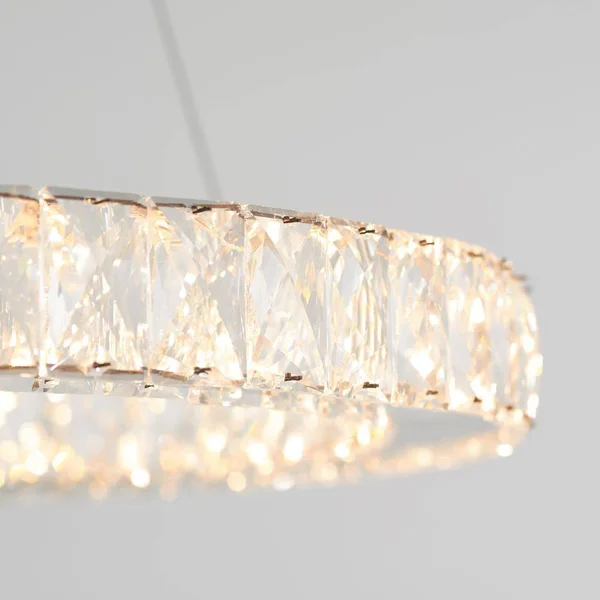 Artika Celebrity 20-Watt Integrated LED Chrome Pendant with Clear Crystals