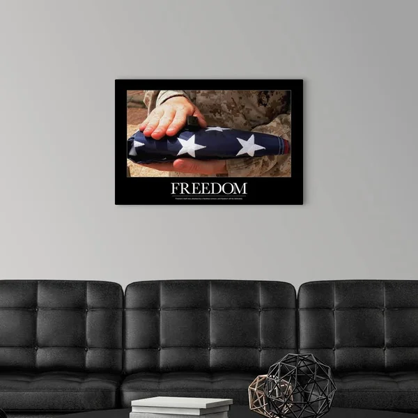 Military Motivational Poster: Freedom, Canvas Wall Art, 30x20, Great Big Canvas