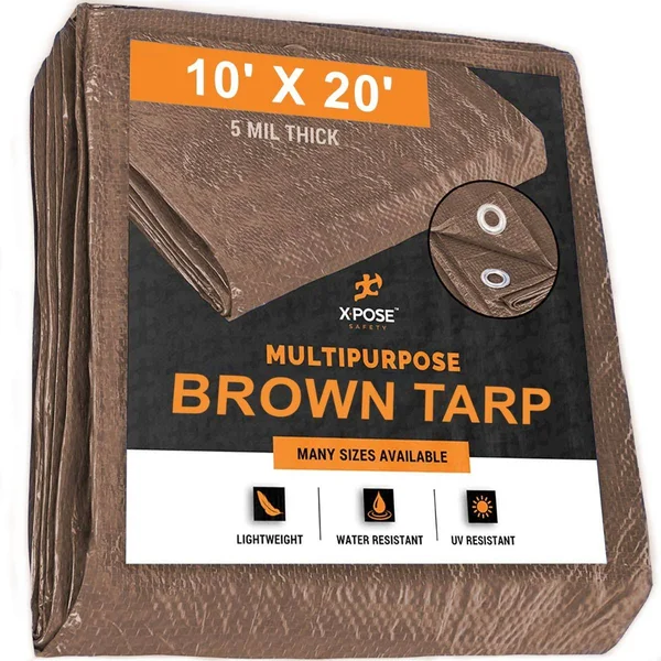 Brown Poly Tarps 10& x 20& - Case of 12