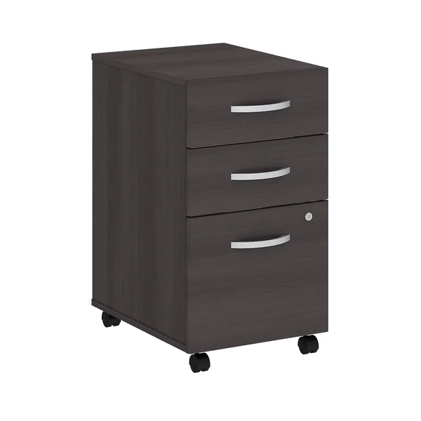 Bush Business Furniture 3 Drawer Mobile File Cabinet, Storm Gray