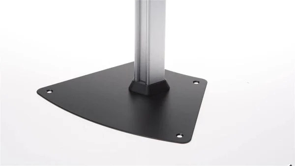 Height Adjustable Tablet Floor Stand - Tilting Enclosure, Holes in Base for Bolting to Floor (Black & Silver) (IPDLMSSVL3)