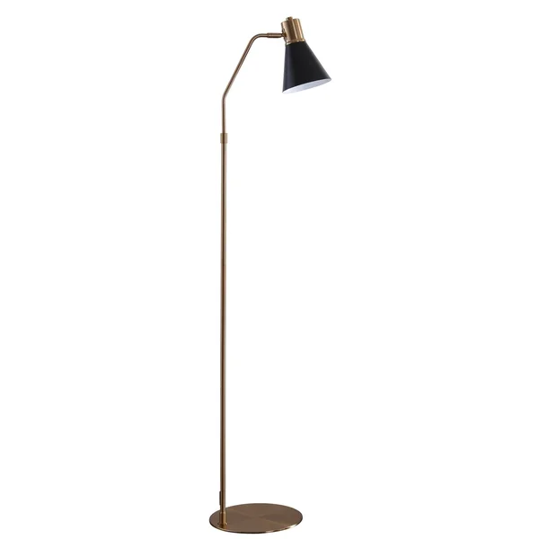 Safavieh Grania Floor Lamp - Black - Brass Gold