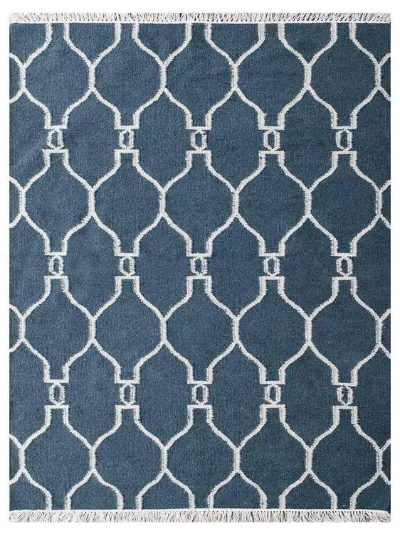 Rugsotic Carpets Hand Woven Flat Weave Kilim Wool 4&x6& Area Rug Contemporary White Brown D00129