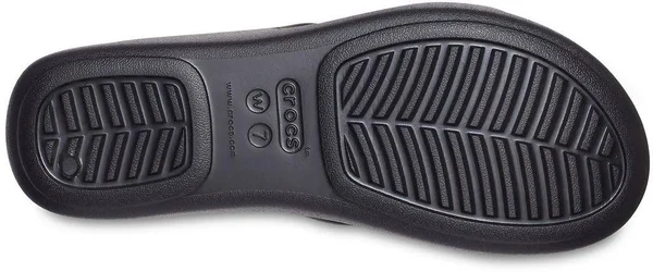 Crocs Monterey Metallic Slip-On Wedge - Black - Flat Sandals