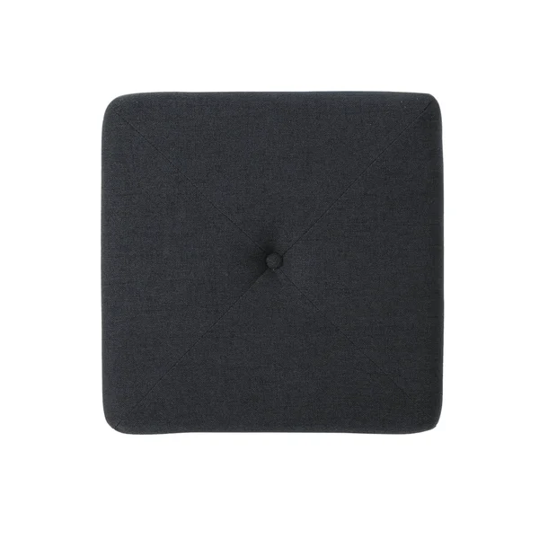 17.25x22 Black Contemporary Tufted Solid Square Ottoman