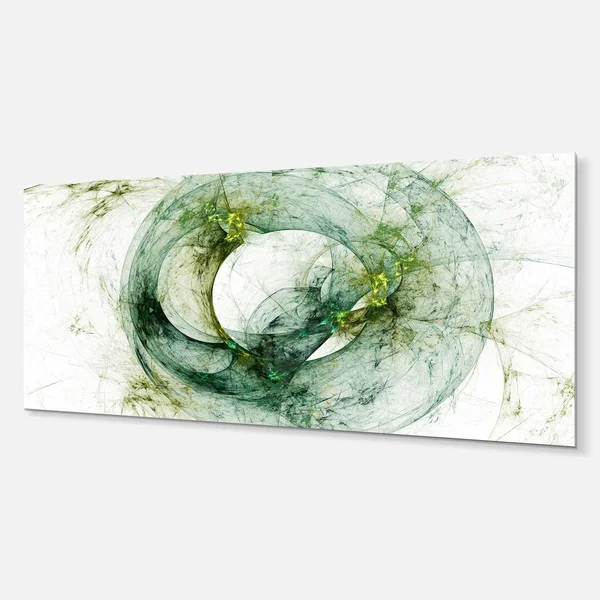 Designart 'Far Spherical Galaxy Brown' Abstract Digital Art Metal Wall Art - 28 in. Wide x 12 in. High - 1 Panel