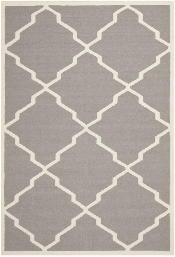 Safavieh 9& x 12& Dhurries DHU567A Grey - Ivory Rug