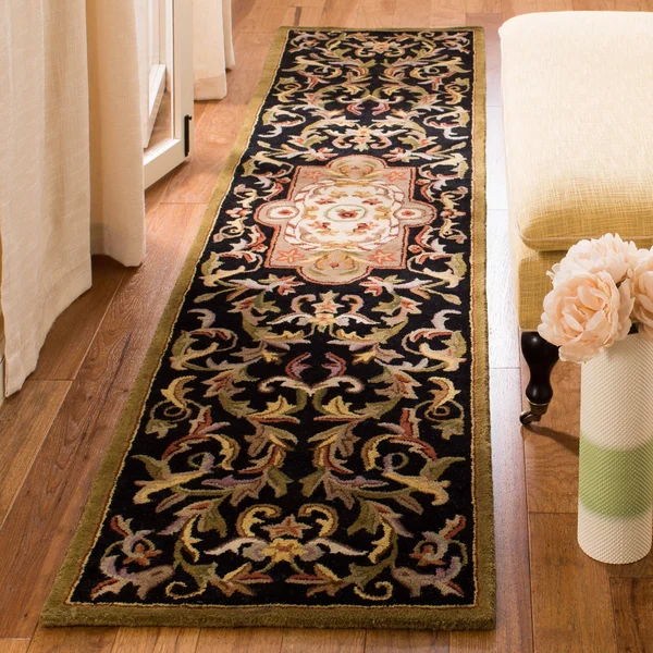 Safavieh Classic CL220B Black - Beige Rug 7&6x22 x 9&6x22 Oval
