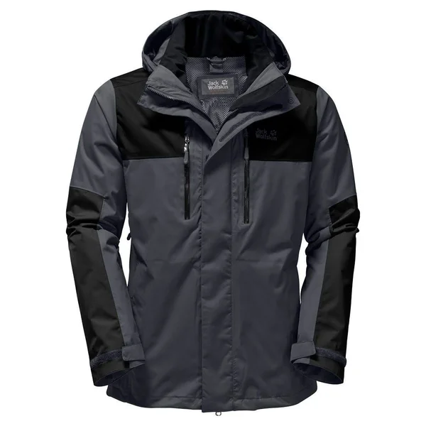 Jack Wolfskin Jasper Flex Grey, Mens Casual Jacket, Size XXXL - Color Ebony
