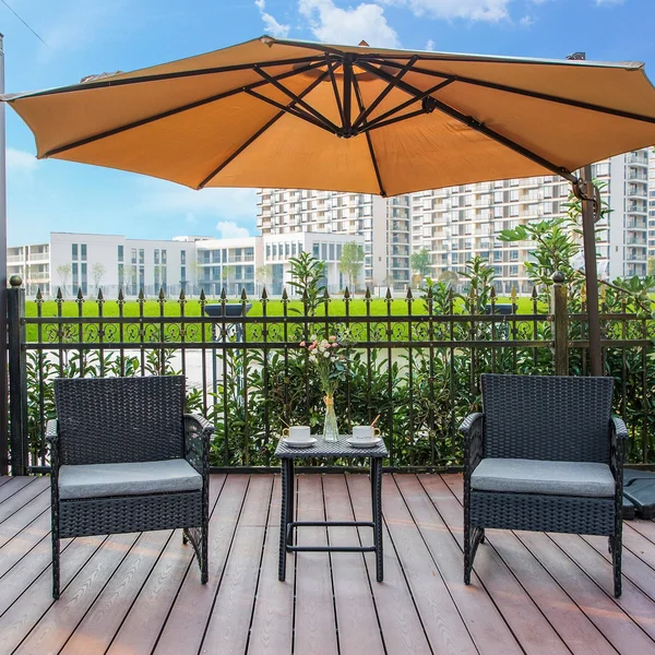3-Piece Outdoor Patio Seating Conversation Set - Black, Beige