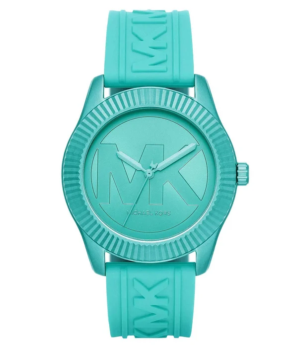 Michael Kors Women's Maddye Aqua Silicone Strap Watch 43mm - Blue