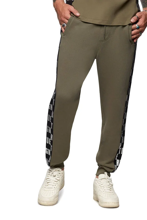 True Religion Men's Logo Jogger Pants - Militant Green/Black