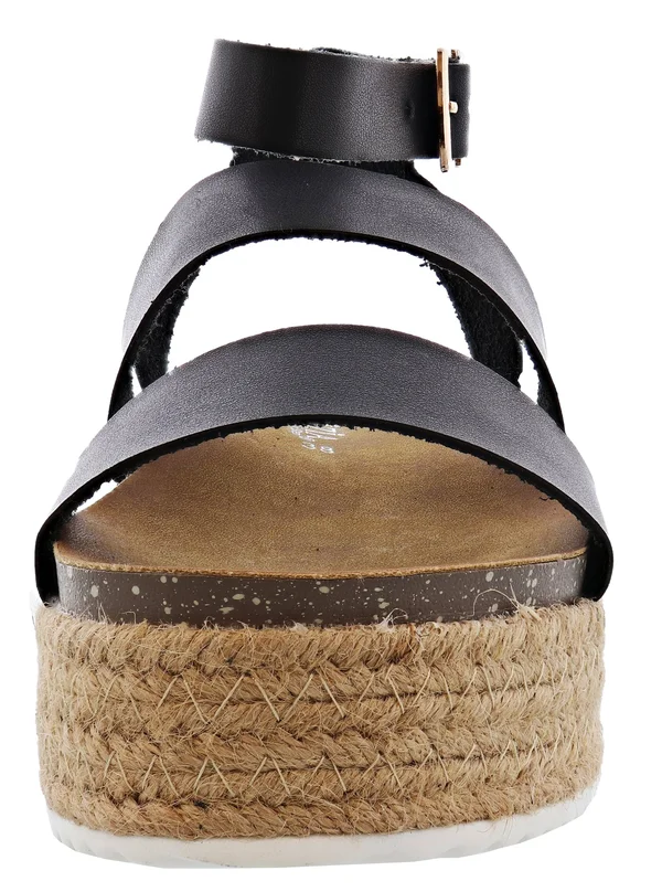 Patrizia Larissa Women's Espadrille Platform Sandals, Size: 37, Black