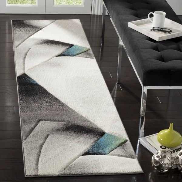 Safavieh Hollywood HLW713D 6&7x22 x 6&7x22 Square Grey - Teal Area Rug
