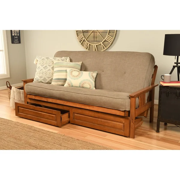 Porch & Den Kern Full-Size Storage Futon with Suede Mattress - Peter&s Cabin