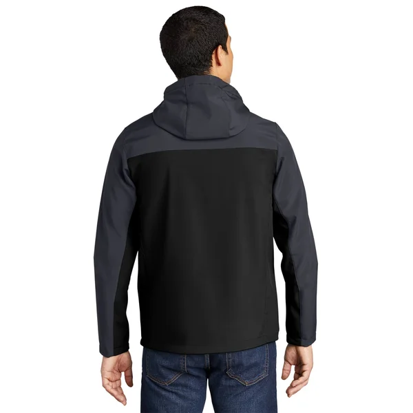 Port Authority J335 Hooded Core Soft Shell Jacket - Black/ Battleship Grey - S