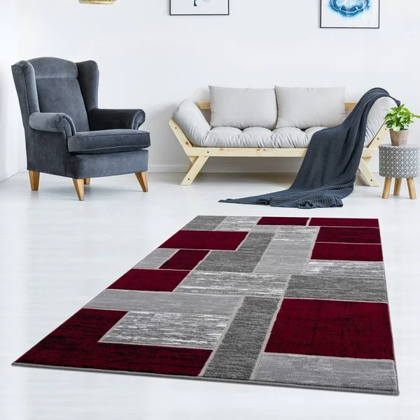 L&Baiet Verena Red Geometric 5 ft. x 7 ft. Area Rug SL973R57RED