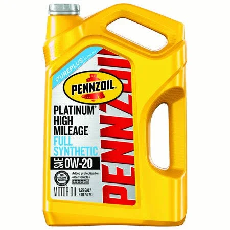 (3 Pack) Pennzoil Platinum High Mileage 0W-20 Full Synthetic Motor Oil - 5 qt