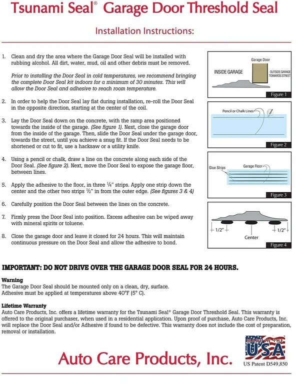Tsunami Seal 16 ft. Black Garage Door Threshold Kit