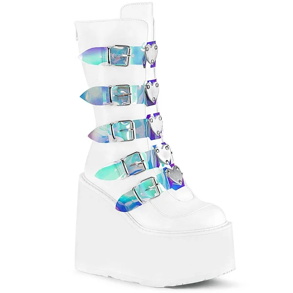 Women's Demonia Swing 230 Platform Mid-Calf Boot - Size: 7, Purple