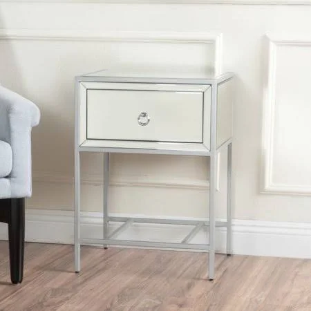 Willa Arlo Interiors Crosby End Table with Storage - Silver