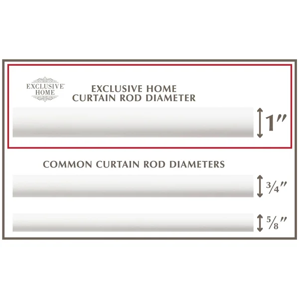 Exclusive Home Curtains Napoleon 1 inch Window Curtain Rod and Finial Set, Adjustable 66 inch-120 inch, Matte White