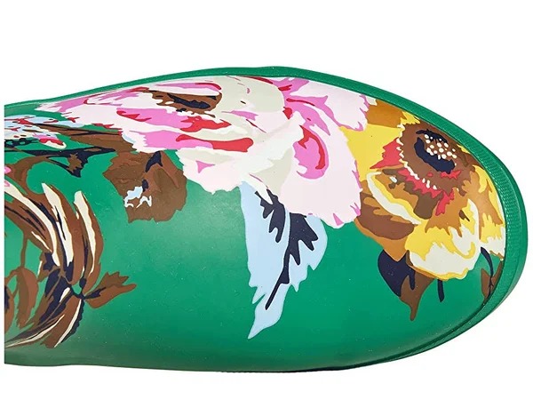 Joules Molly Welly Women's Rain Boots Green Florals : 6 B - Medium