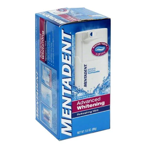 Mentadent Anticavity Fluoride Toothpaste, Advanced Whitening, Refreshing Mint - 3.5 oz