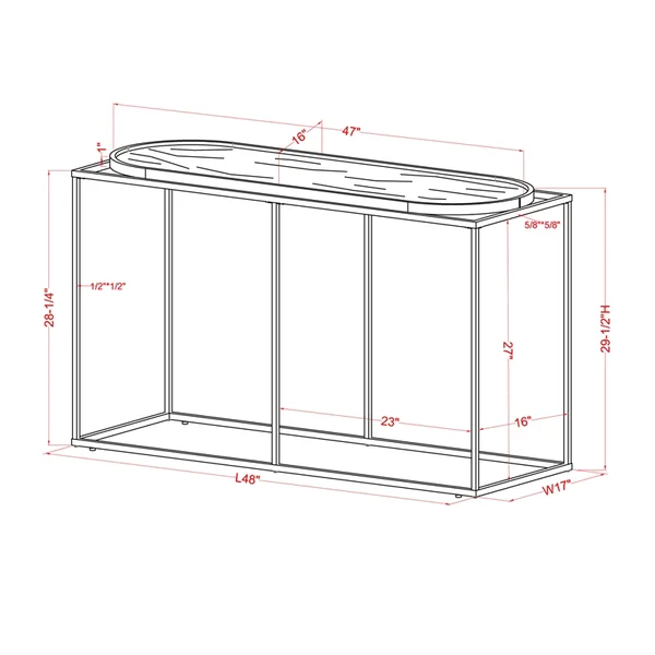 Furniture of America Abair Metal Console Table in Champaign and White