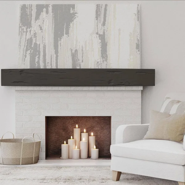 Ekena Millwork MANUPC06X10X48NS 6x22H x 10x22D x 48x22W Pecky Cypress Faux Wood Fireplace Mantel, Natural Ash