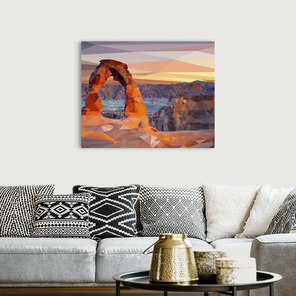 Arches National Park - Low-Poly Art, Canvas Wall Art, 45x36, Great Big Canvas