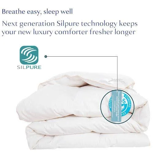 Luxury Natural Down Comforter King - Pure White, 100% Cotton