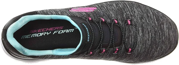 Skechers Women's Summits - Quick Getaway Sneaker Black/Pink - 9.5