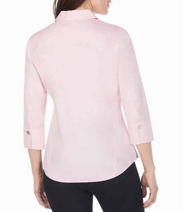 Foxcroft Paityn Non-Iron Shirt Chambray Pink