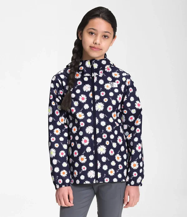 The North Face Girls& Zipline Rain Jacket - XL - TNF Navy Daisy Chain Print