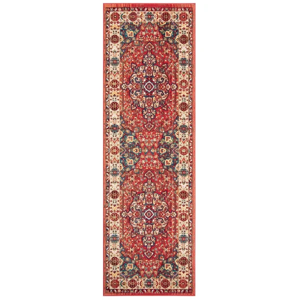 Safavieh Kashan KSN305L 3&3x22 x 4&10x22 Red, Ivory Area Rug