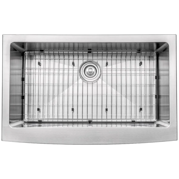 Kraus Khf200-33-kpf1602-ksd30ch Farmhouse Single Bowl Stainless Steel Sink with Kitchen Faucet and Soap Dispenser - 33x22