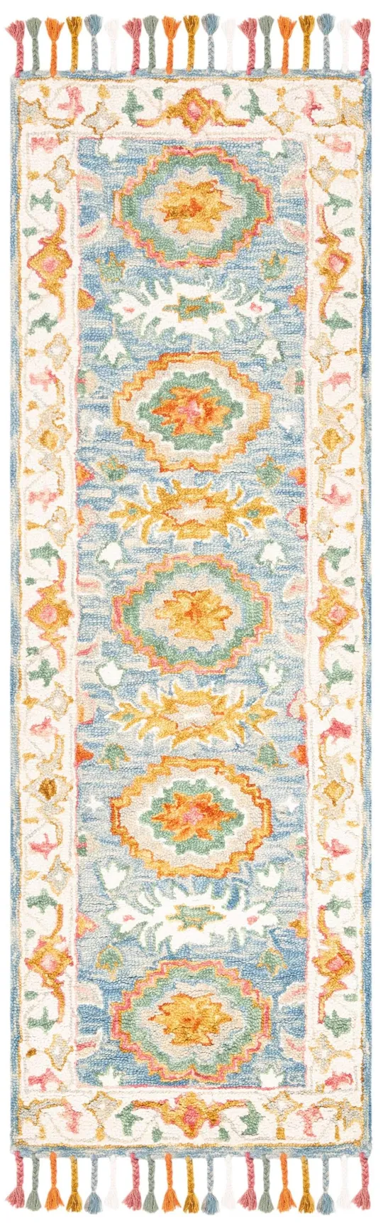 Safavieh Aspen Blue/Ivory 6 ft. x 9 ft. Border Area Rug