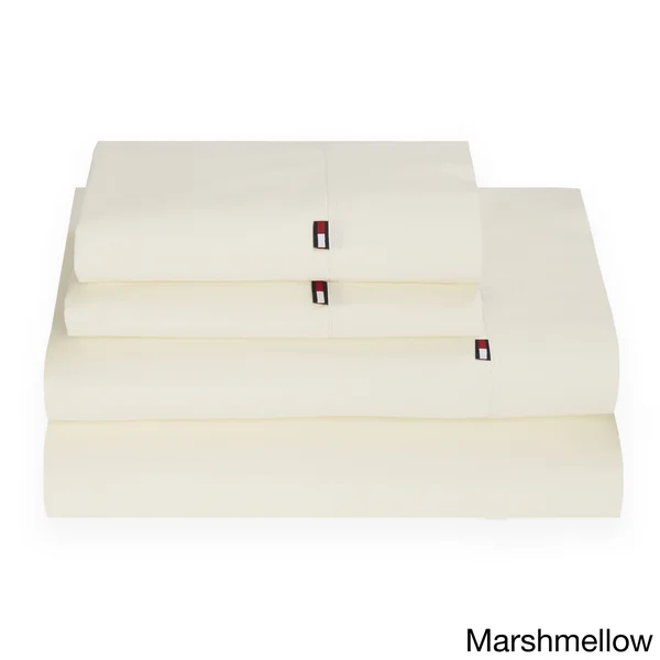 Tommy Hilfiger Signature Solid Sheet Set, Full, Dark Blue