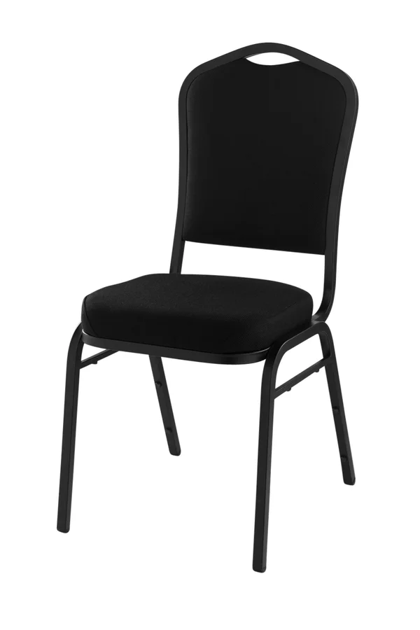 National Public Seating 9360-BT Stack Chair, black Fabric, Black Frame
