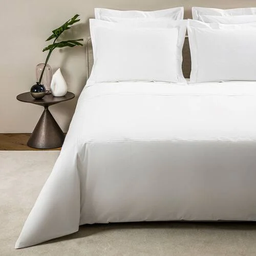 Frette Hotel Classic Duvet Cover - White Cotton - Twin, Bed Linens