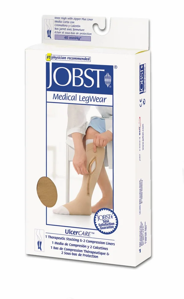 Jobst Ulcercare w/ Zipper - Beige, XX-Large, Right