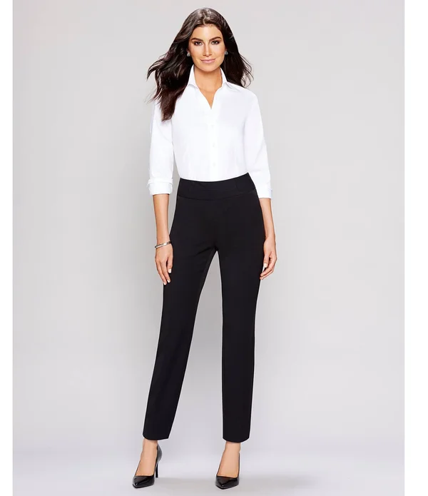 Investments The Park Ave Fit Pull on Classic Ankle Pants - 18